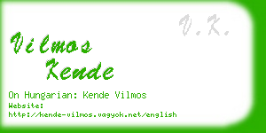 vilmos kende business card